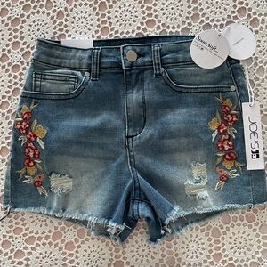 NWT Joe’s Jeans shorts. Size 12 girls Embroidery detail. Soft stretchy material.